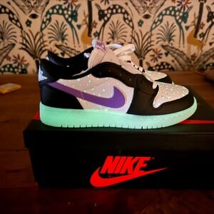 Nike Air Jordan Lows - Glow in the Dark -Black and Purple